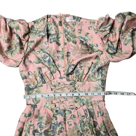 Zimmermann Tempest Lace Up Dress Pink Floral Size: 0 - Picture 6 of 9